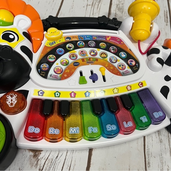 VTech Zoo Jamz Zebra Piano Musical Toy music microphone toddler baby toy - Picture 4 of 13